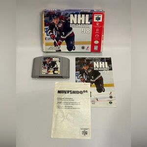 NHL Breakaway 98 for Nintendo 64 with Box and Inserts Tested & Working